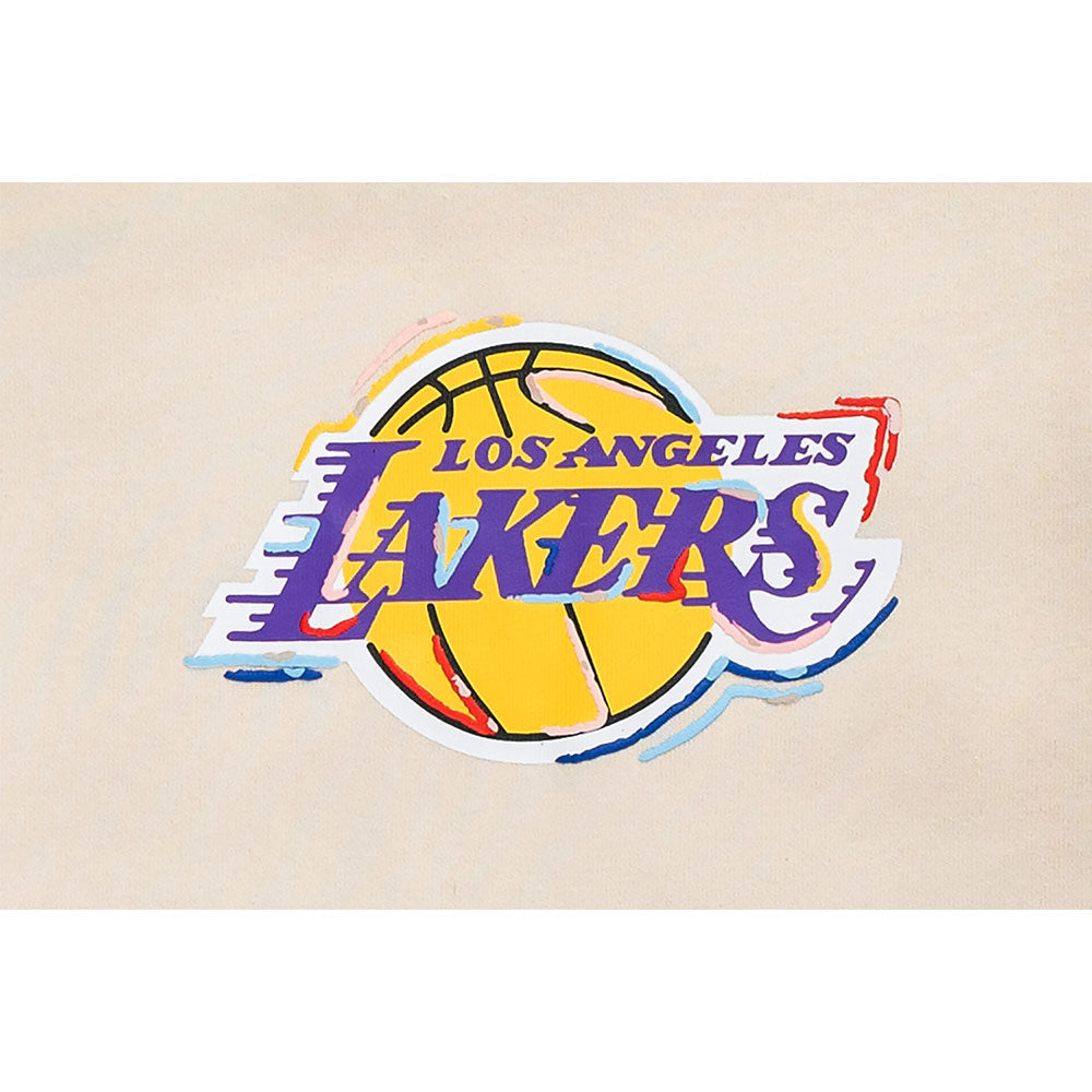 New Era NBA Los Angeles Lakers Tint Brush Light Cream Short Sleeve T-Shirt