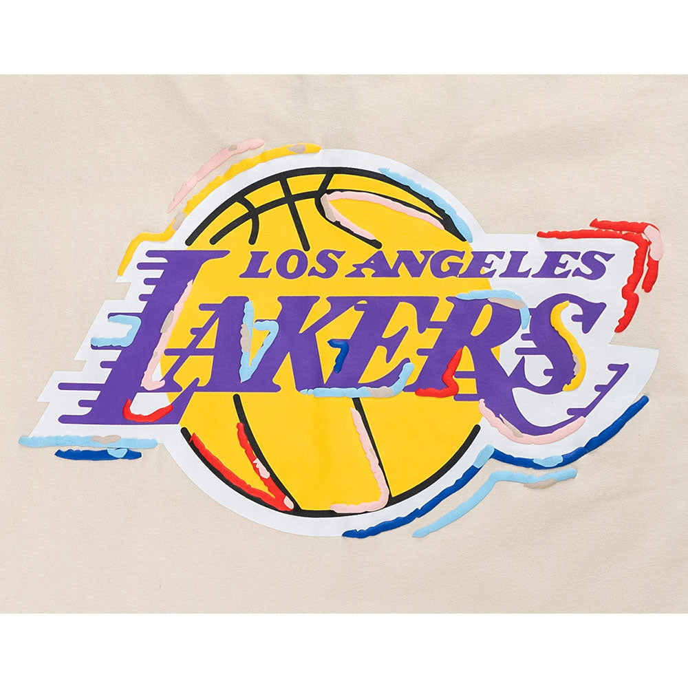 New Era NBA Los Angeles Lakers Tint Brush Light Cream Short Sleeve T-Shirt