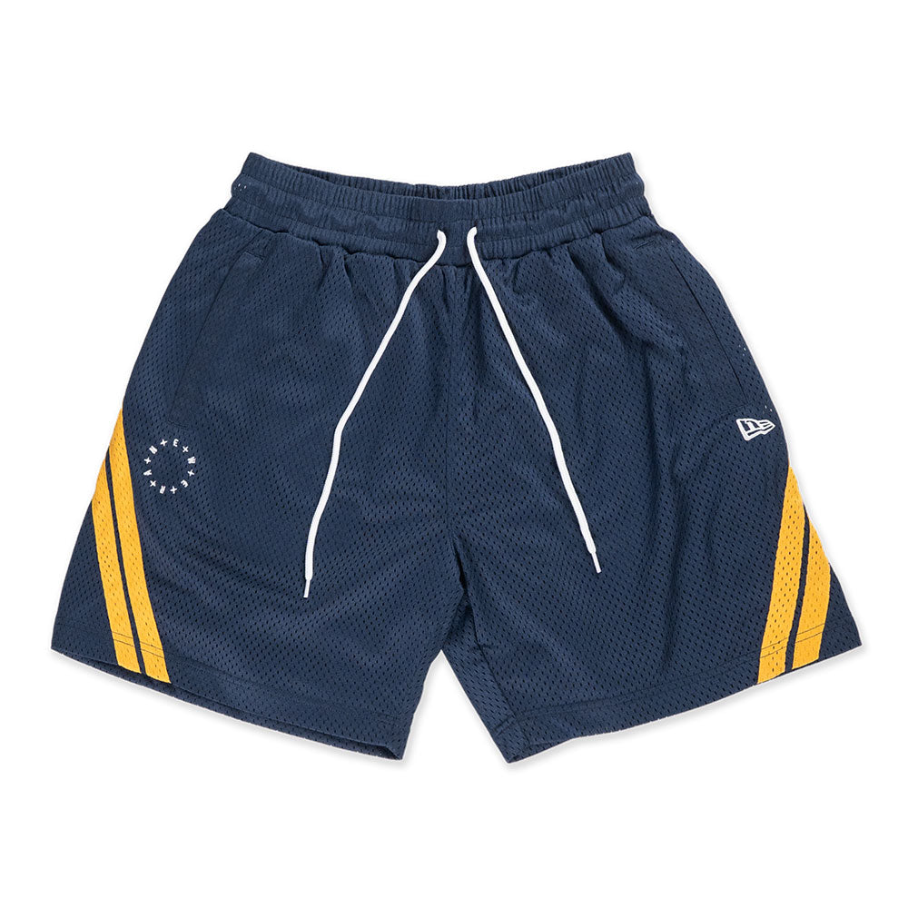 New Era Street Dangle Ocean Side Blue and Yellow Mustart Mesh Active Shorts