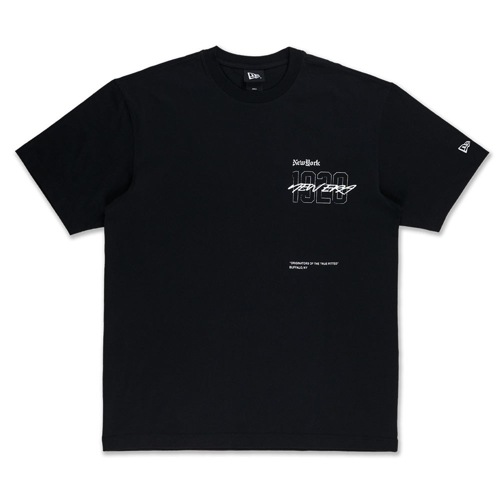 New Era Wordmark ODE TO NY Liberty Black Oversized Short Sleeve T-Shirt