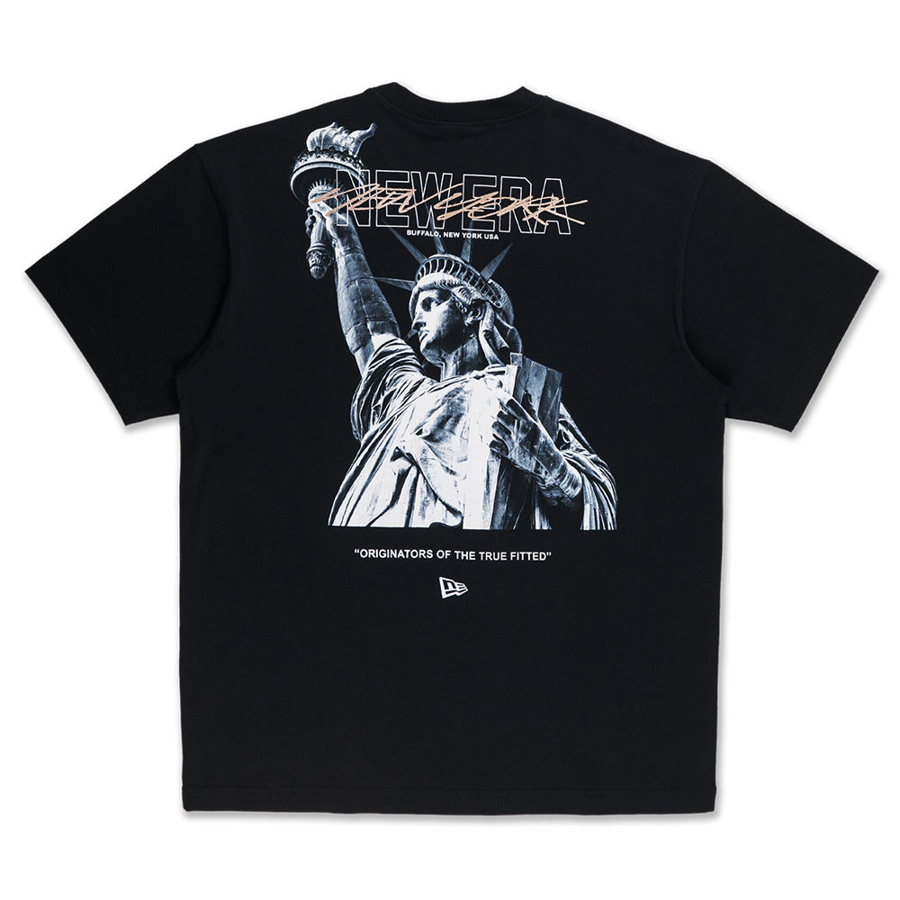 New Era Wordmark ODE TO NY Liberty Black Oversized Short Sleeve T-Shirt