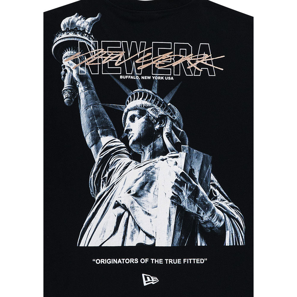 New Era Wordmark ODE TO NY Liberty Black Oversized Short Sleeve T-Shirt