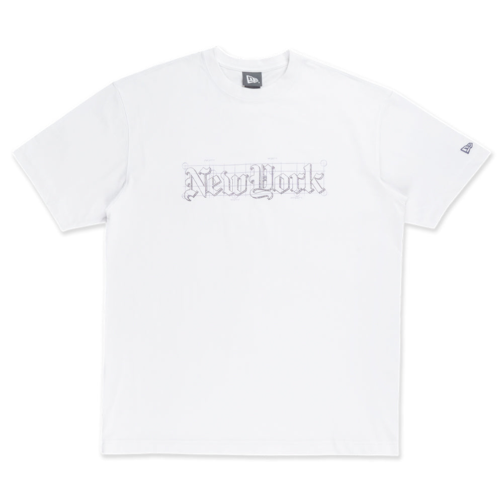 New Era Wordmark ODE TO NY White Oversized Short Sleeve T-Shirt