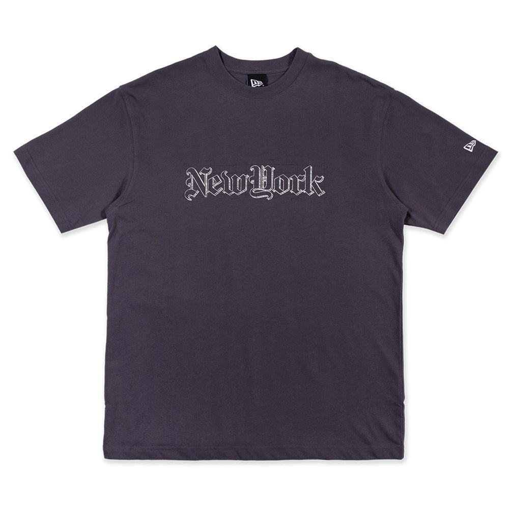 New Era Wordmark ODE TO NY Graphite Oversized Short Sleeve T-Shirt