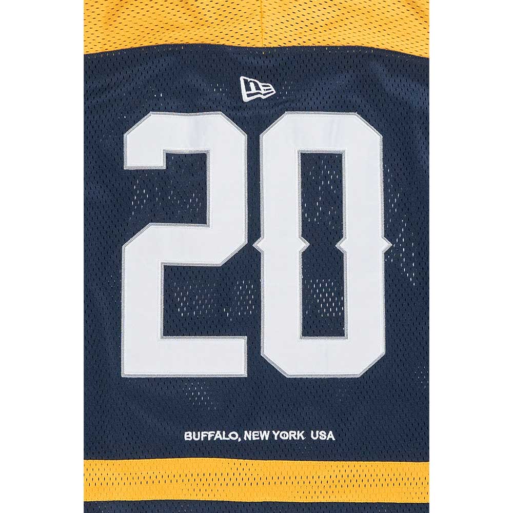 New Era Wordmark Street Dangle Oceanside Blue and Yellow Mustard Oversized Hockey Jersey