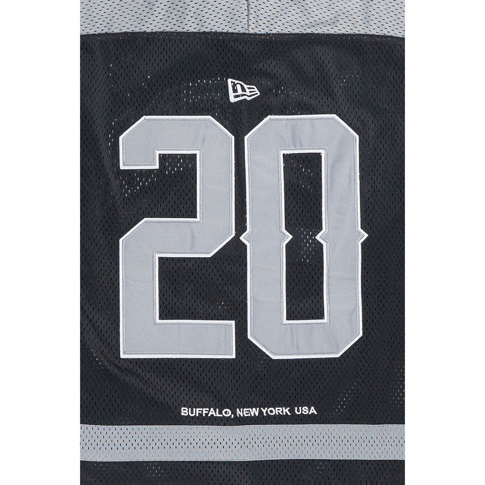 New Era Wordmark Street Dangle Black and Subtle Storm Gray Oversized Hockey Jersey