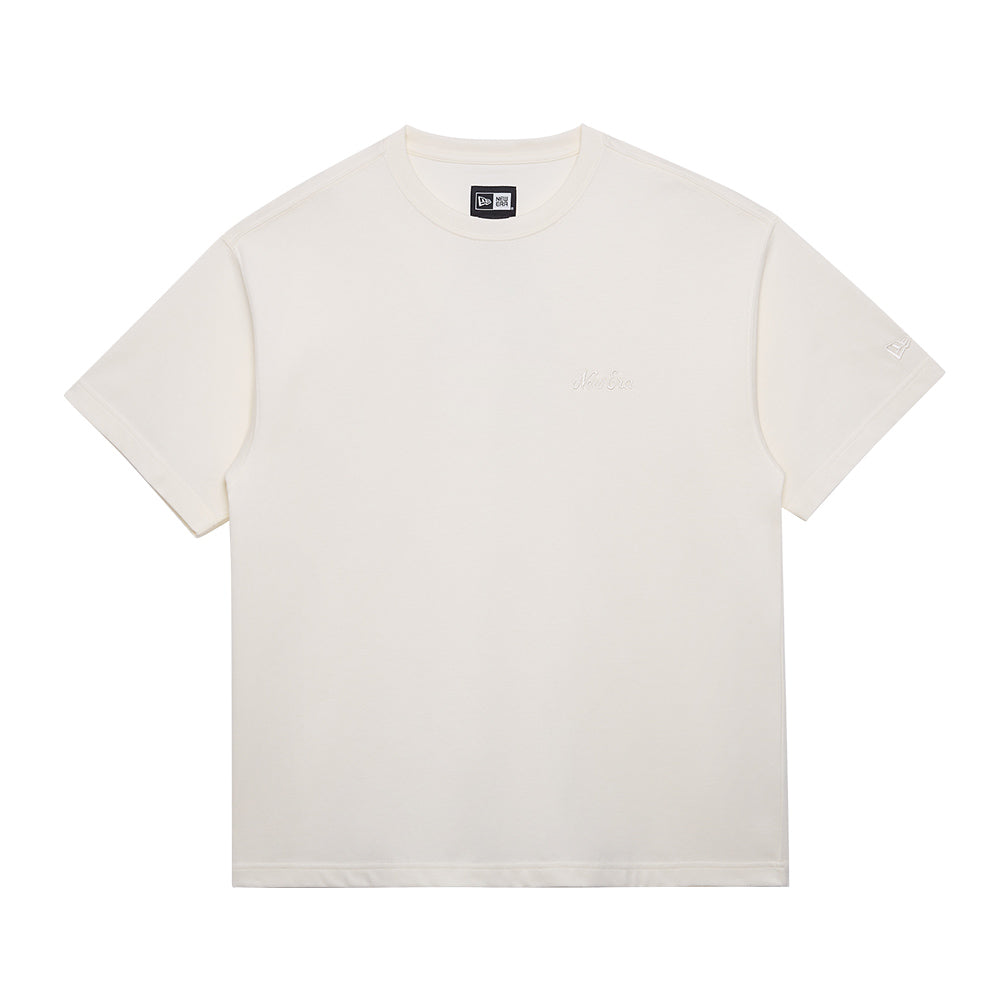 New Era Script Essential Ivory Short Sleeve Knit T-Shirt