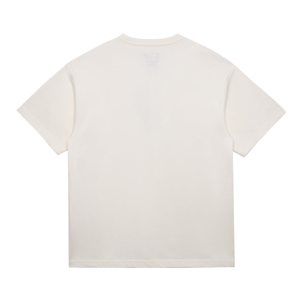 New Era Script Essential Ivory Short Sleeve Knit T-Shirt