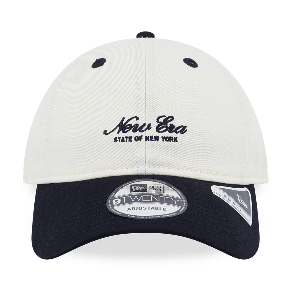 New Era Script Basic Chrome White Black 9TWENTY Small Adjustable Cap