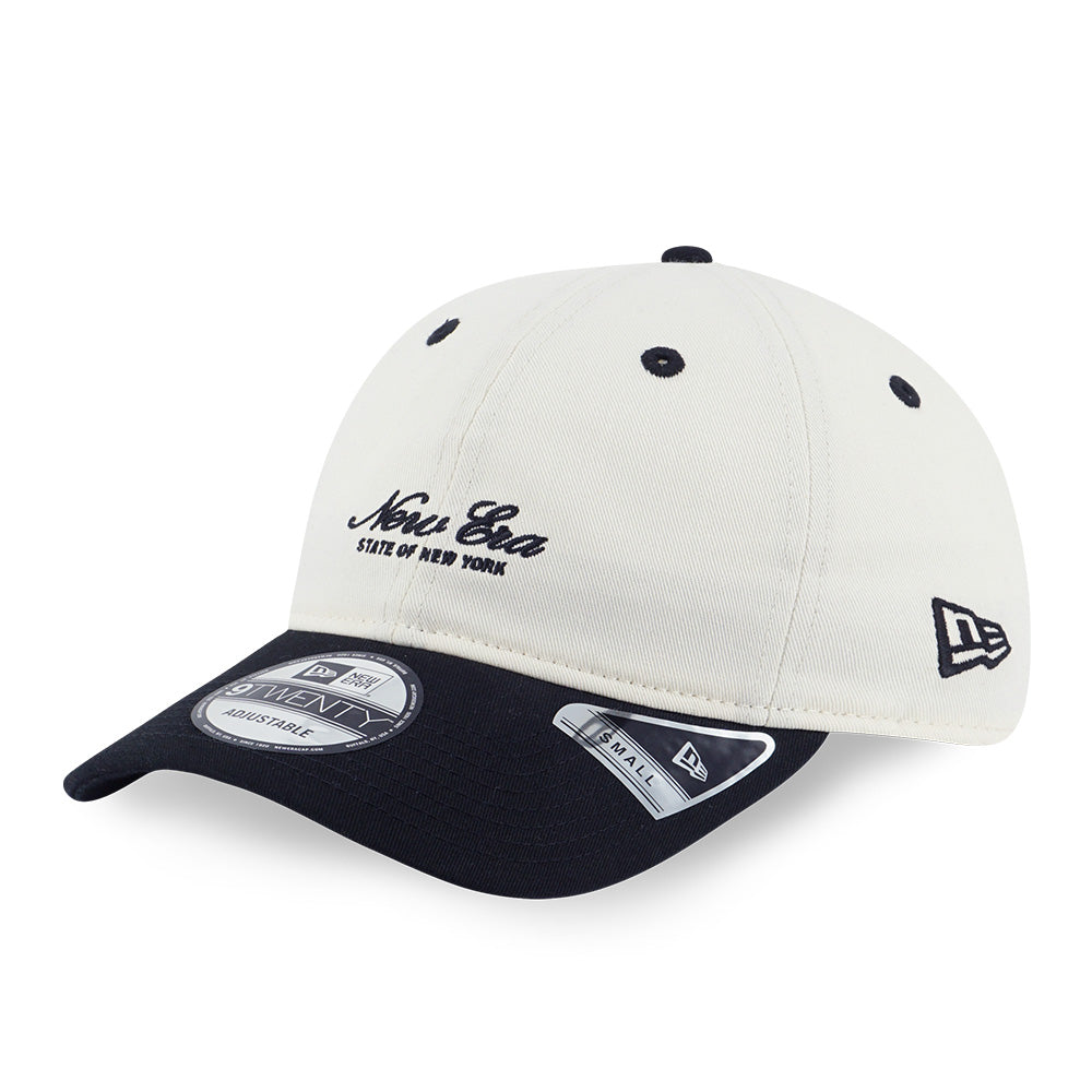 New Era Script Basic Chrome White Black 9TWENTY Small Adjustable Cap