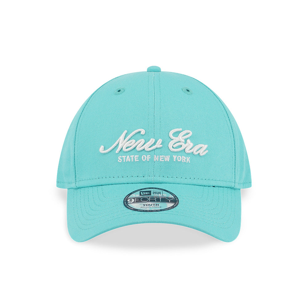 New Era Script Basic Arctic Teal 9FORTY Youth Adjustable Cap