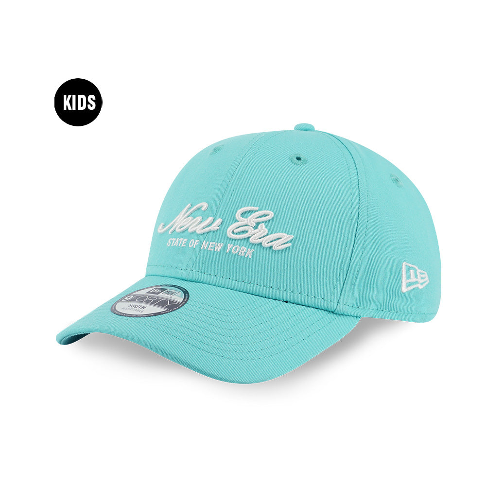 New Era Script Basic Arctic Teal 9FORTY Youth Adjustable Cap