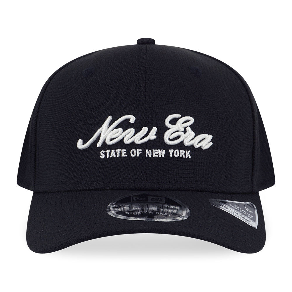 New Era Script Basic Black 9SEVENTY Stretch Snapback Cap