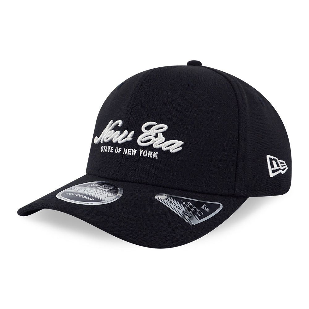 New Era Script Basic Black 9SEVENTY Stretch Snapback Cap