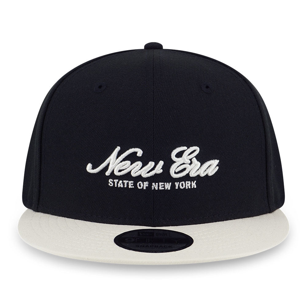 New Era Script Basic Black Chrome White 9FIFTY Snapback Cap