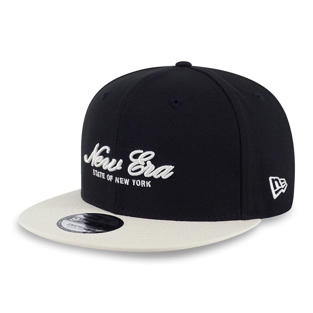 New Era Script Basic Black Chrome White 9FIFTY Snapback Cap