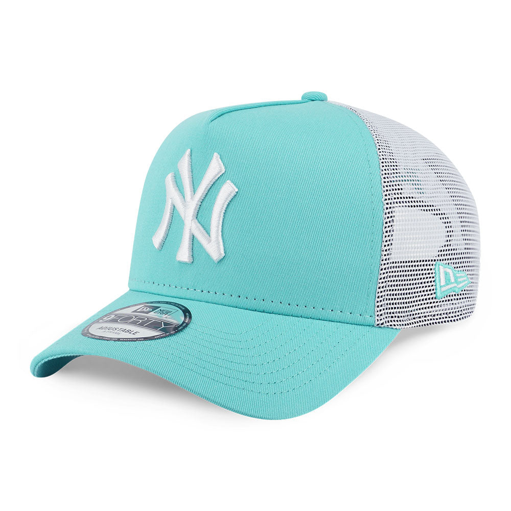 New Era New York Yankees MLB Color Era Arctic Teal 9FORTY A-Frame Trucker Cap