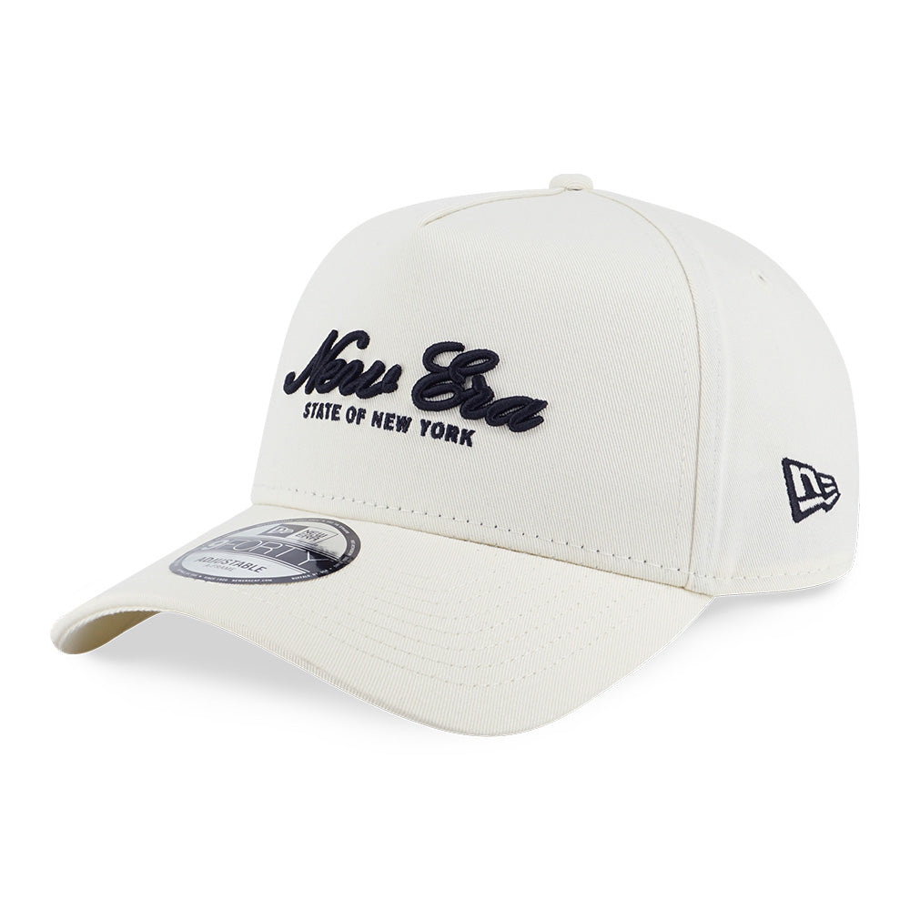 New Era Script Basic Chrome White 9FORTY A-Frame Adjustable Cap