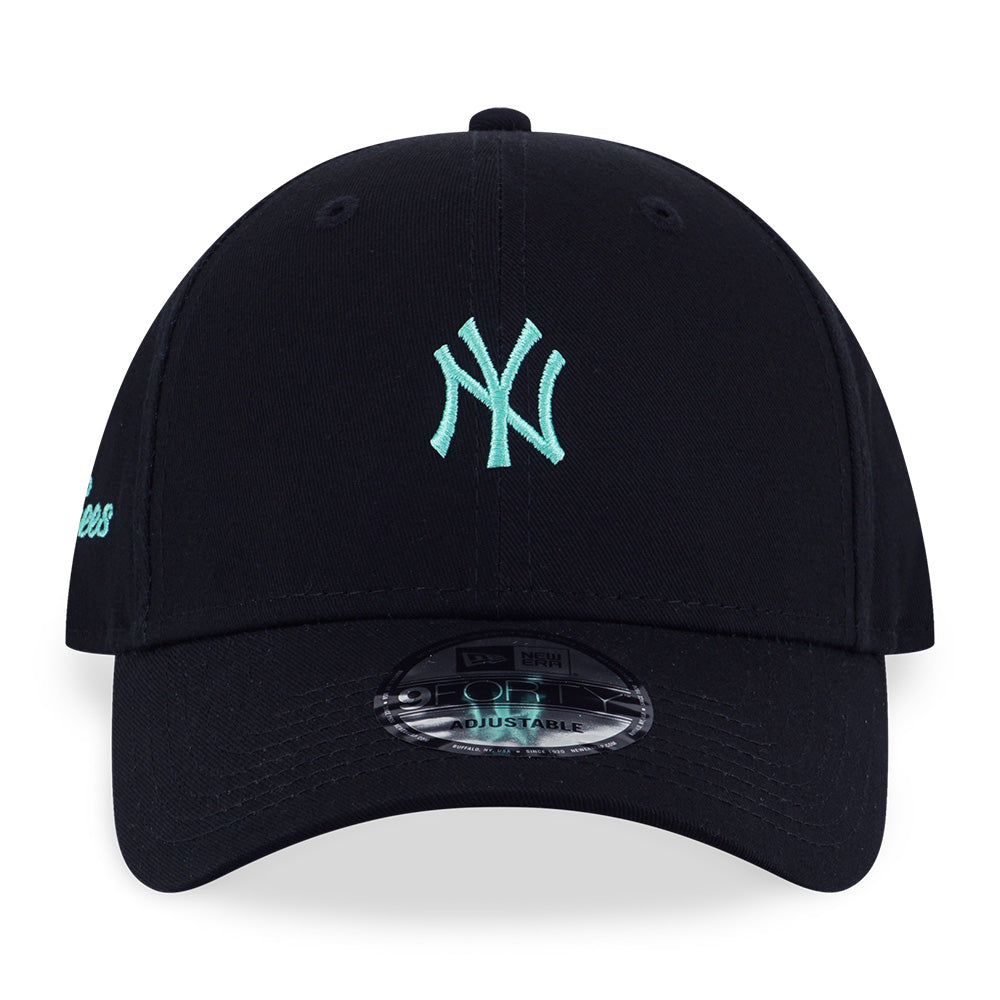 New Era New York Yankees MLB Color Era Mini Logo Black Teal 9FORTY Adjustable Cap