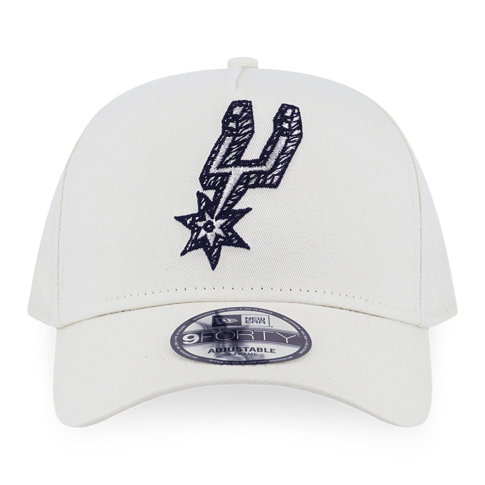 New Era San Antonio Spurs NBA Doodles Chrome White 9FORTY A-Frame Adjustable Cap