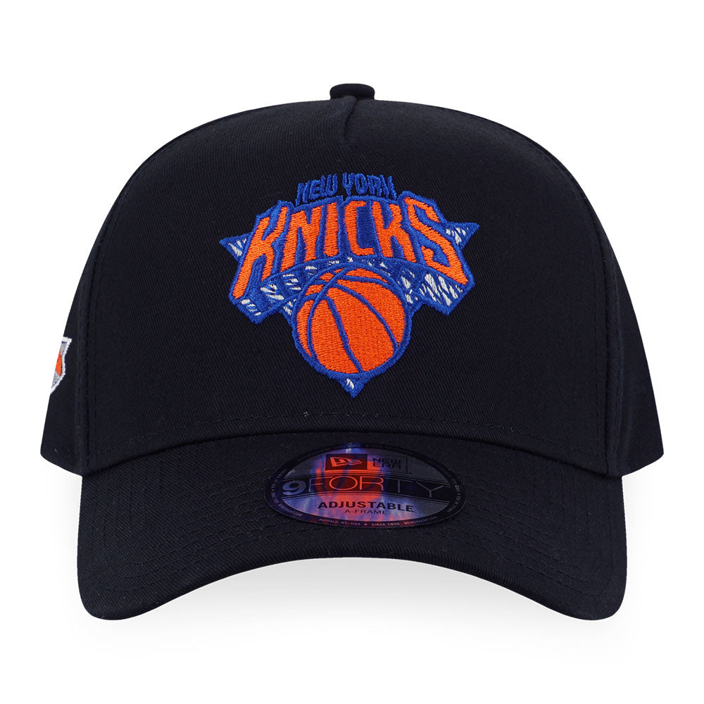 New Era New York Knicks NBA Doodles Black 9FORTY A-Frame Adjustable Cap