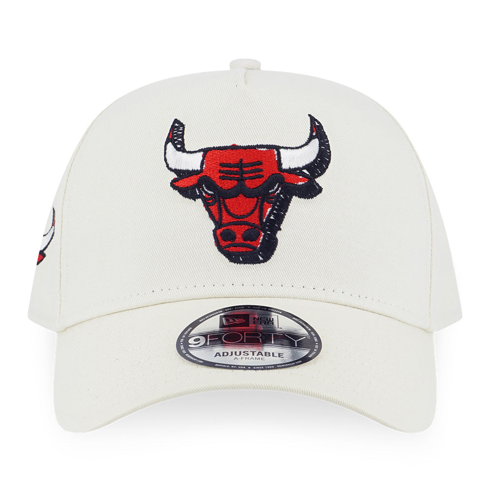 New Era Chicago Bulls NBA Doodles Chrome White 9FORTY A-Frame Adjustable Cap