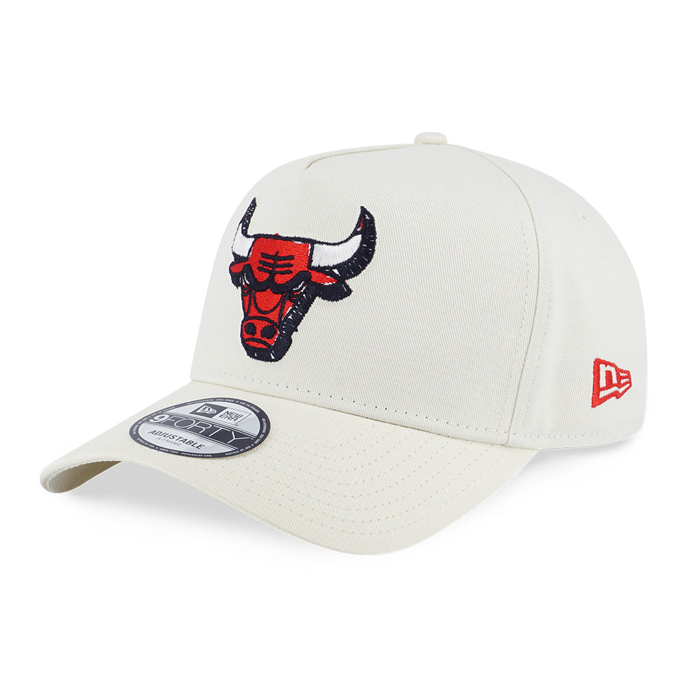 New Era Chicago Bulls NBA Doodles Chrome White 9FORTY A-Frame Adjustable Cap