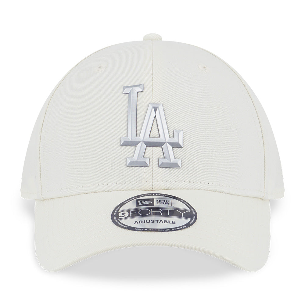 New Era Los Angeles Dodgers MLB TPU Badge Chrome White 9FORTY Adjustable Cap