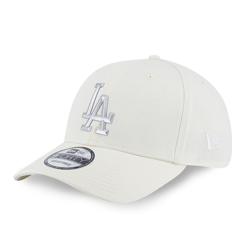 New Era Los Angeles Dodgers MLB TPU Badge Chrome White 9FORTY Adjustable Cap