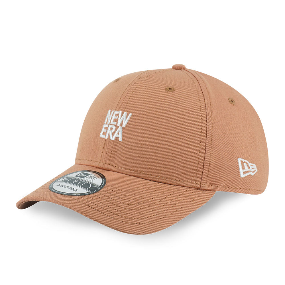 New Era Wordmark White Deep Sand 9FORTY Adjustable Cap