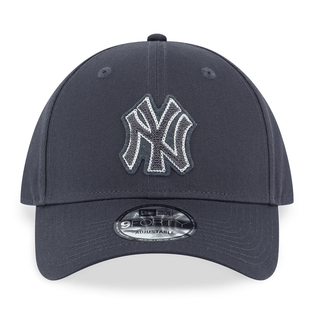 New Era New York Yankees MLB Chain Stitching Graphite 9FORTY Adjustable Cap