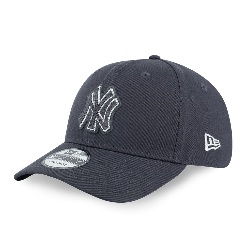 New Era New York Yankees MLB Chain Stitching Graphite 9FORTY Adjustable Cap