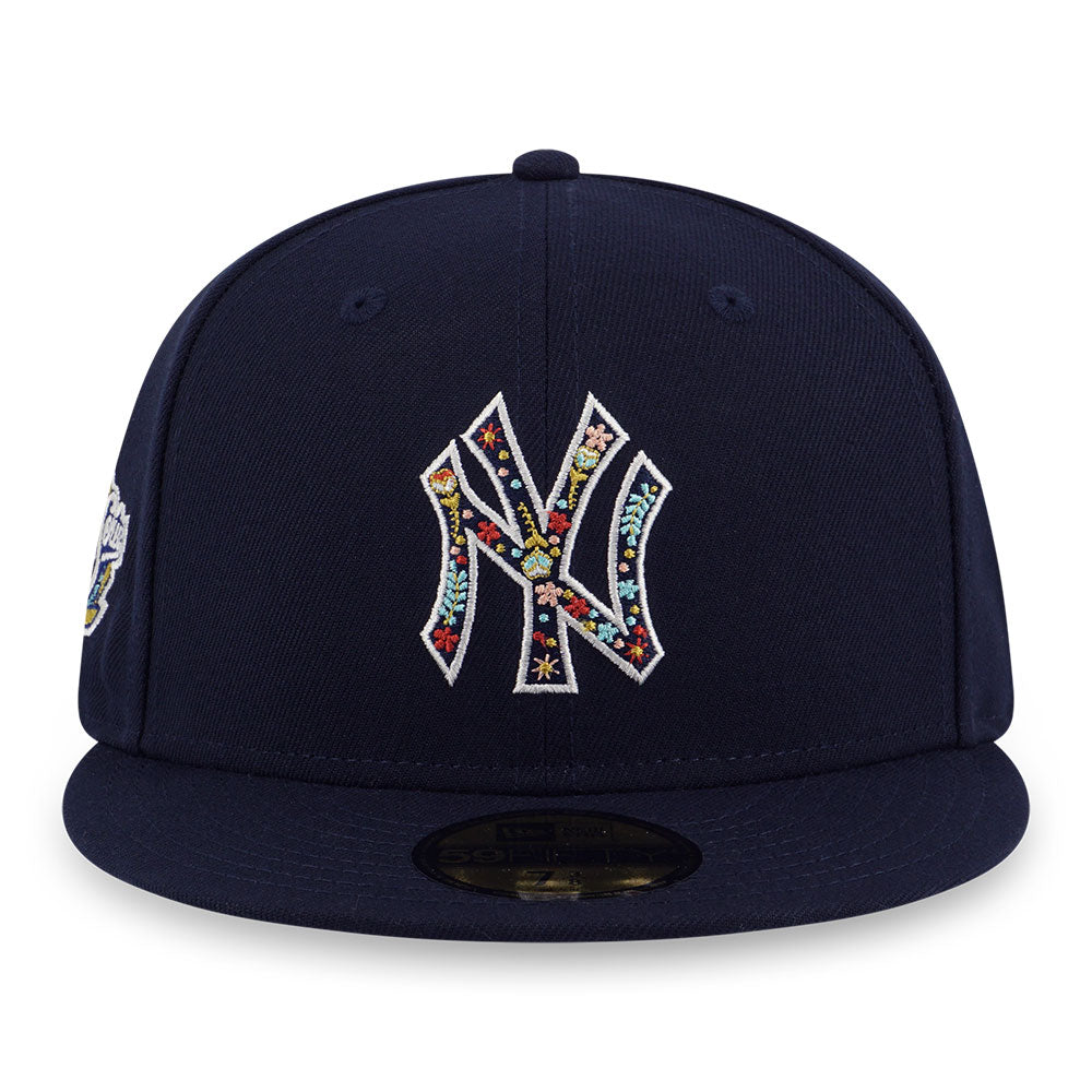 New Era New York Yankees MLB 5950 Pack Floral Infilled Navy 59FIFTY Fitted Cap