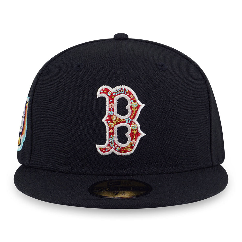 New Era Boston Red Sox MLB 5950 Pack Floral Infilled Black 59FIFTY FItted Cap