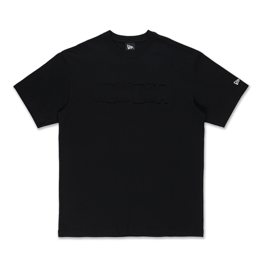 New Era Wordmark Emboss Basketball Tonal Pack Black Oversized Short Sleeve T-Shirt