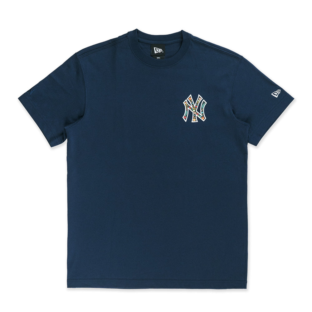 New Era New York Yankees MLB 5950 Pack Floral Infilled Oceanside Blue COOLERA Short Sleeve T-Shirt