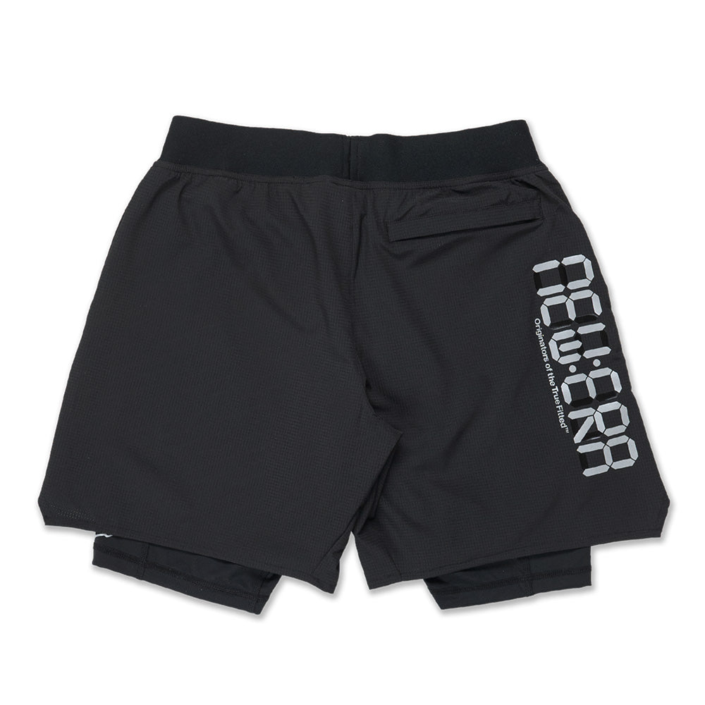 New Era Wordmark City Sport Black Active Layered Shorts