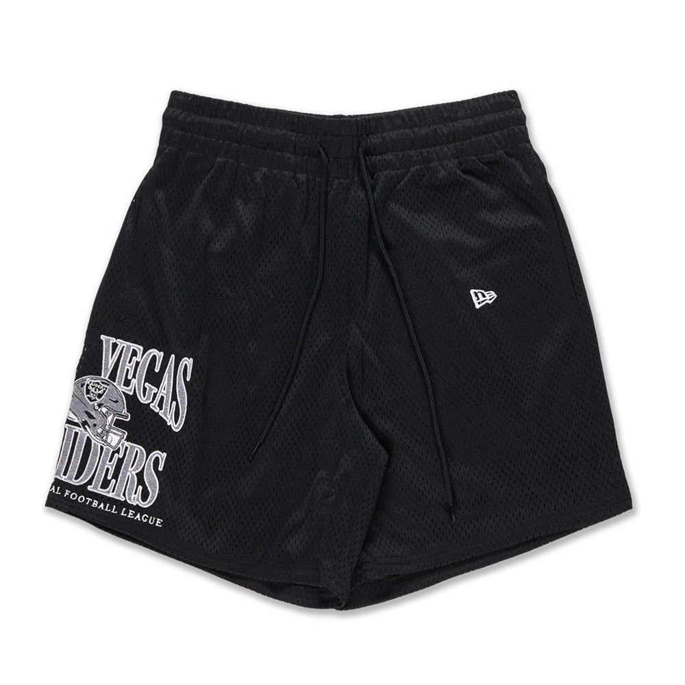 New Era Las Vegas Raiders NFL Black Mesh Active Shorts