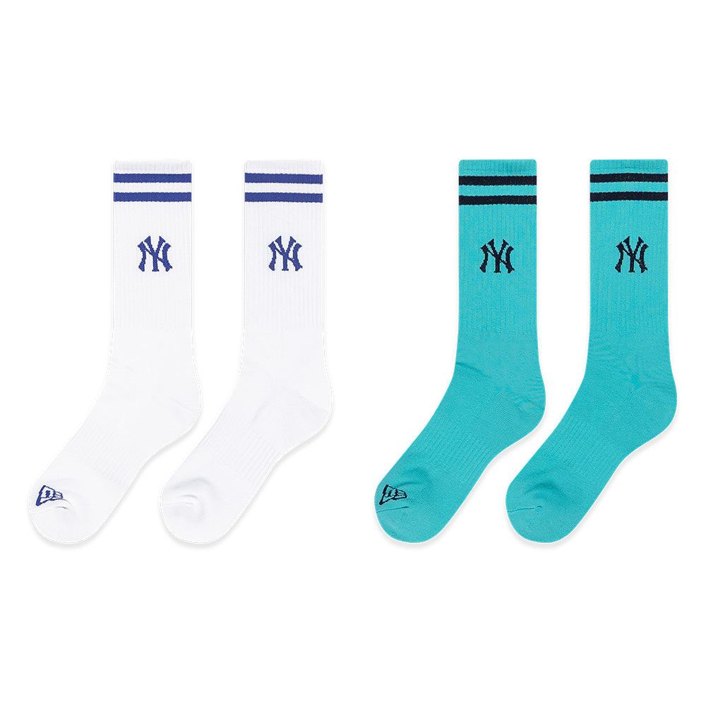 New Era New York Yankees MLB Color Era White and Arctic Teal Socks