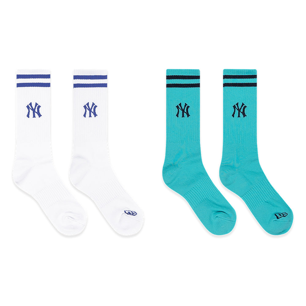 New Era New York Yankees MLB Color Era White and Arctic Teal Socks