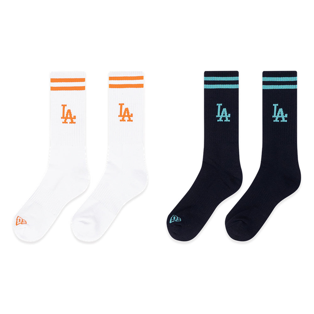 New Era Los Angeles Dodgers MLB Color Era White Orange and Black Teal Socks