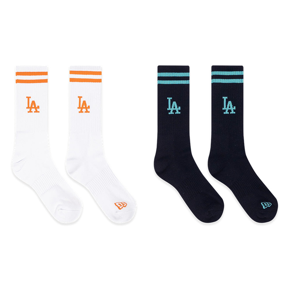 New Era Los Angeles Dodgers MLB Color Era White Orange and Black Teal Socks