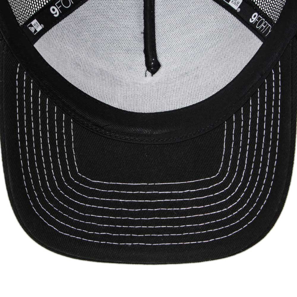 New Era Wordmark Racing Black 9FORTY A-Frame Trucker Snapback Cap