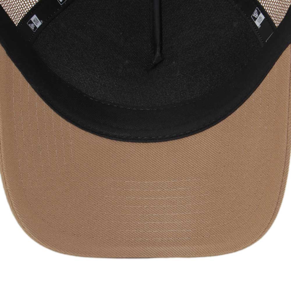 New Era Wordmark Oval Cool Summer Khaki 9FORTY A-Frame Trucker Snapback Cap