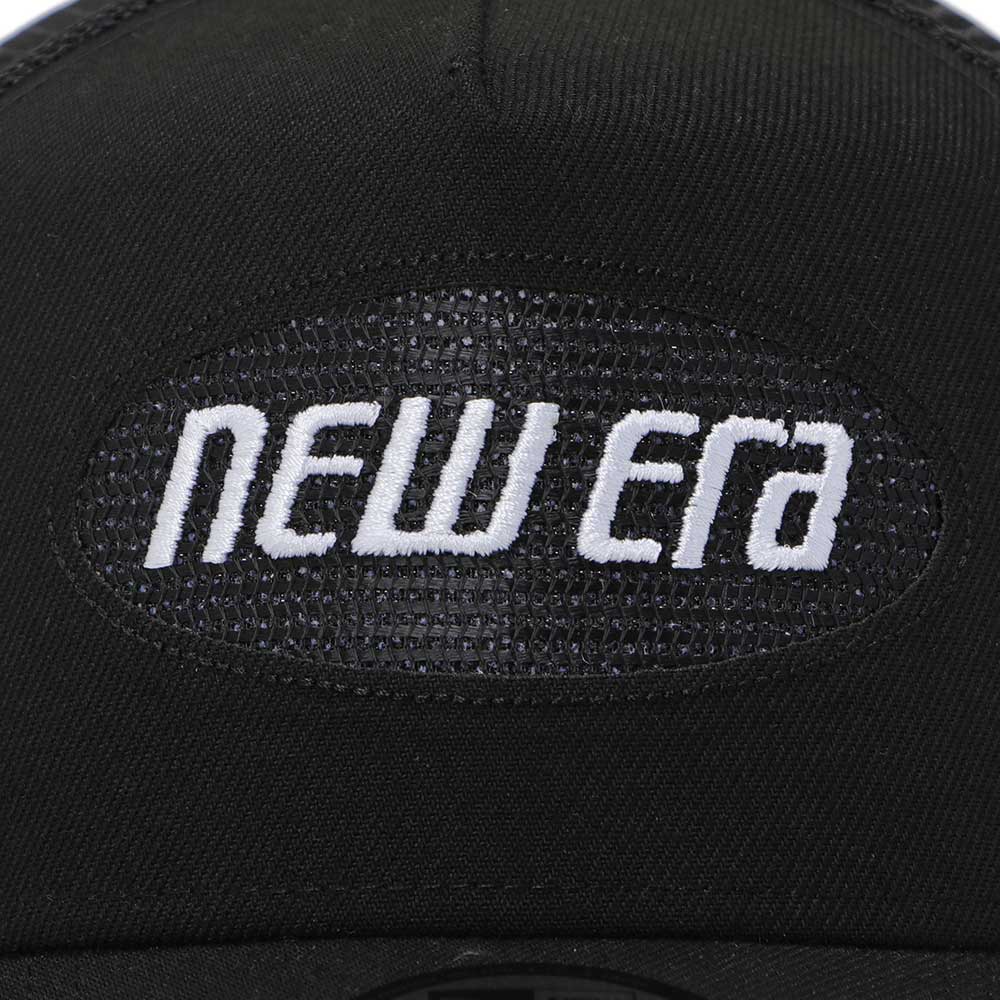 New Era Wordmark Oval Cool Summer Black 9FORTY A-Frame Trucker Snapback Cap