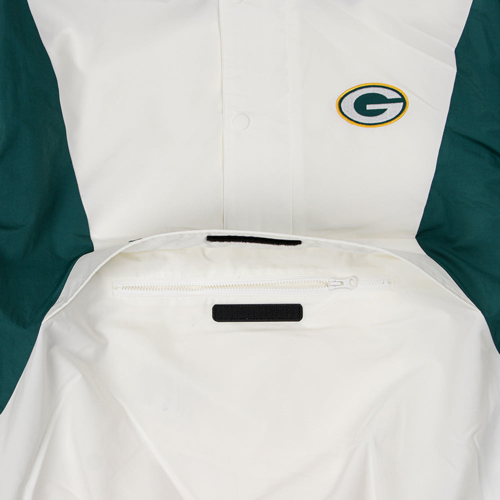 New Era Green Bay Packers NFL Off White Windbreaker Anorak Jacket
