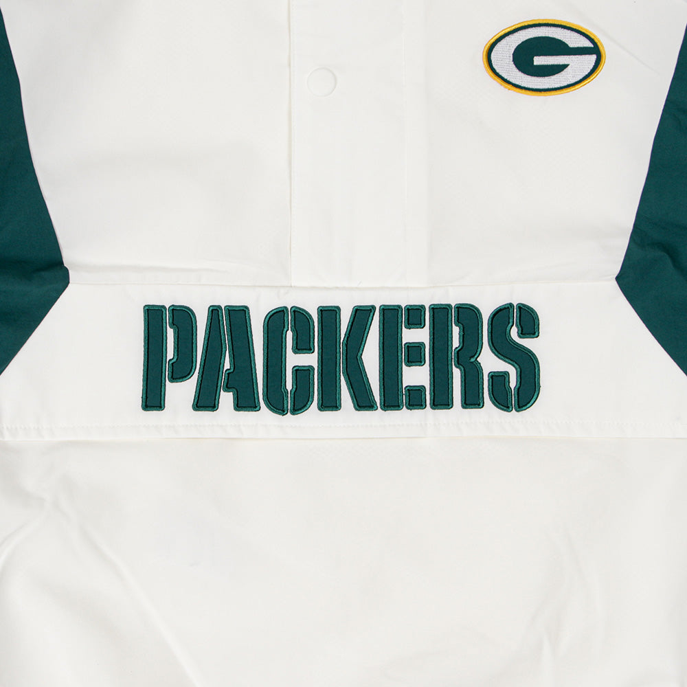 New Era Green Bay Packers NFL Off White Windbreaker Anorak Jacket