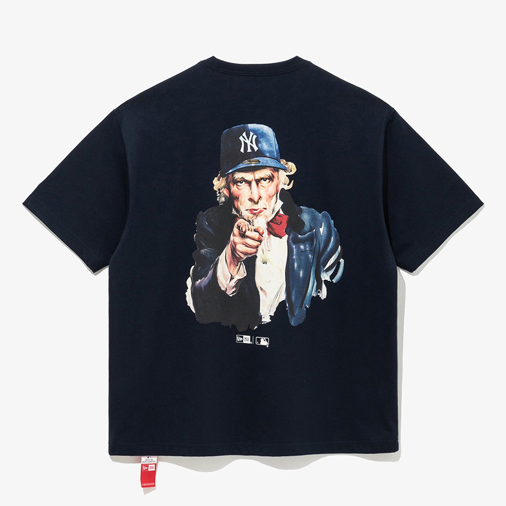 ☆New Era☆ MLB New York Yankees Uncle Sam T-Shirt Evening B New Era New York Yankees MLB Uncle Sam Evening Blue COOLERA