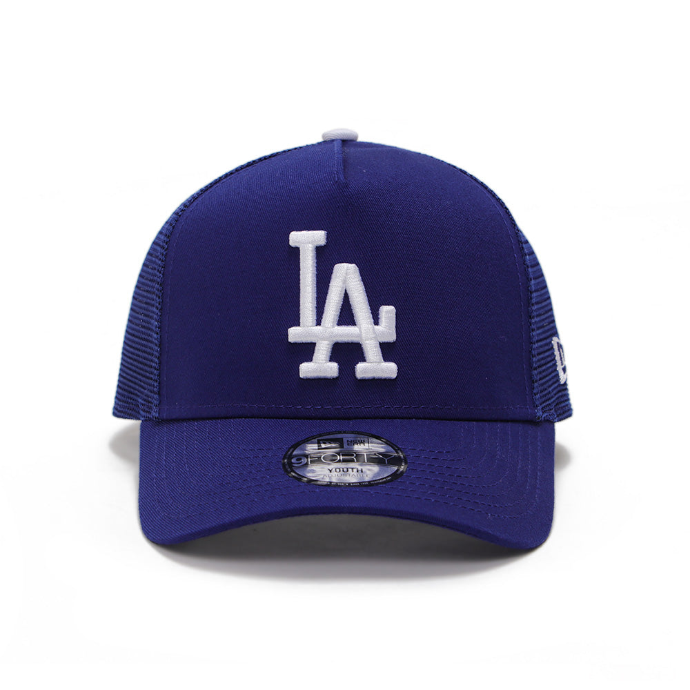 New Era Los Angeles Dodgers Royal Blue Youth 9FORTY A-Frame Trucker Snapback Cap