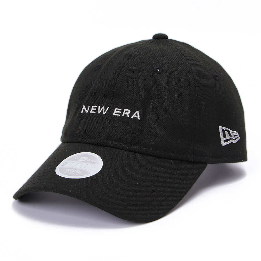 New Era Golf Women Open Back Black Long Visor 9FORTY Adjustable Cap